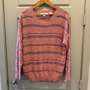 LC Lauren Conrad Pink and Metallic Striped Sweater